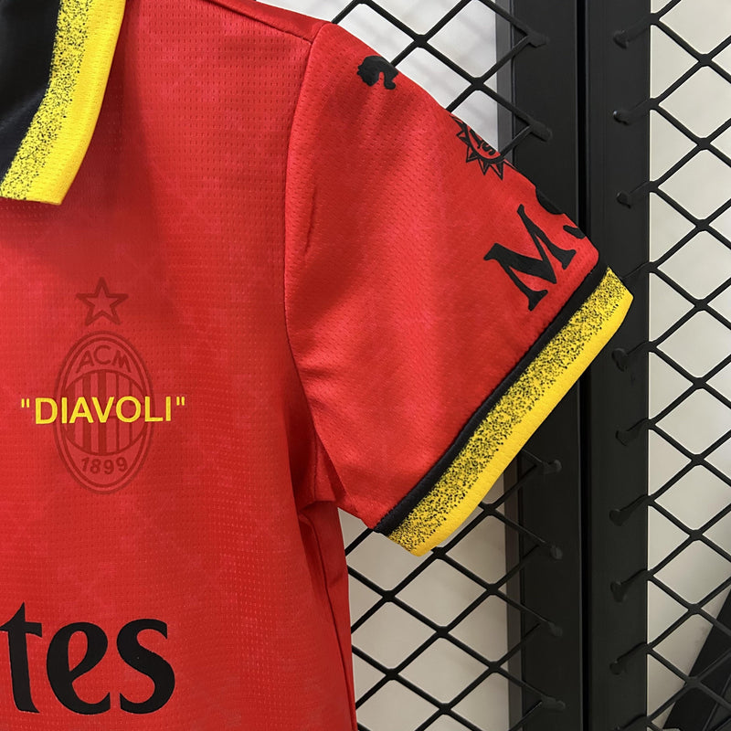 Conjunto Infantil - Milan x Off-White 25/26 Vermelha