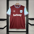 Camisa West Ham Home 24/25 - Vermelho e Azul