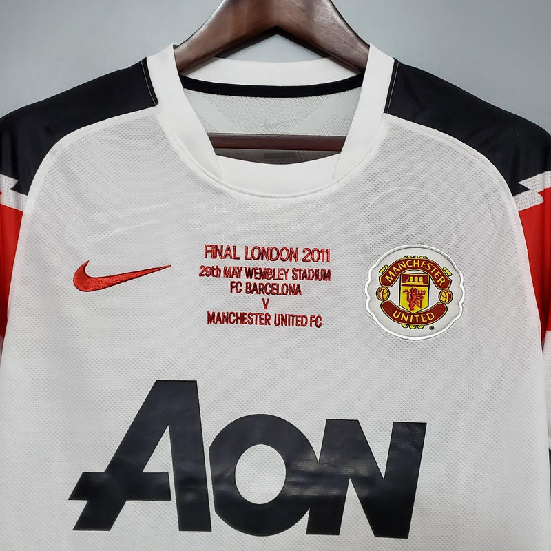Camisa Retrô Final Champions Manchester United 2010/2011 Away Branca