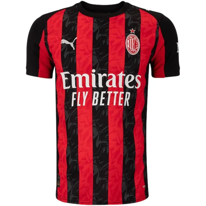Camisa Milan Home 25/26 - Vermelha e Preta