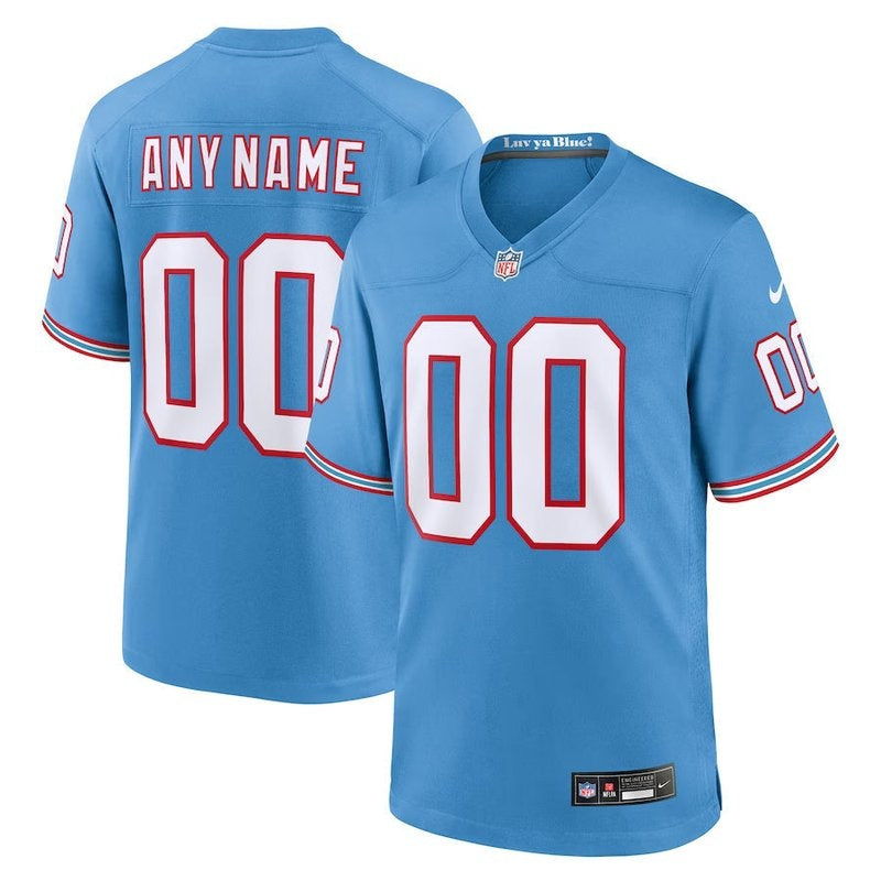Camisa NFL Tennessee Titans - Oilers - Versão Retrô de Jogo - Azul Claro